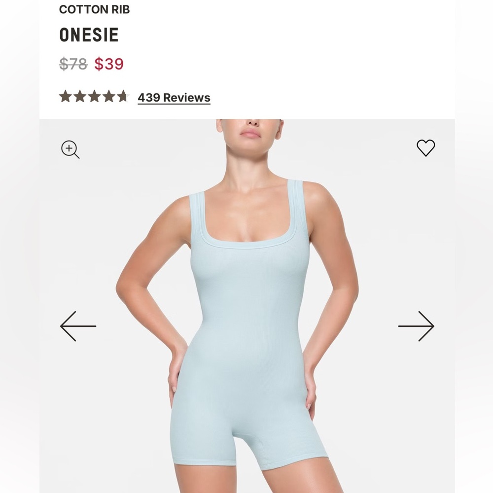 women’s SKIMS Cotton Rib Onesie - Light Blue
